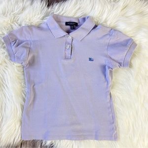 Burberry Vintage Short Sleeve Polo Shirt Lavender Little Girl Size 7